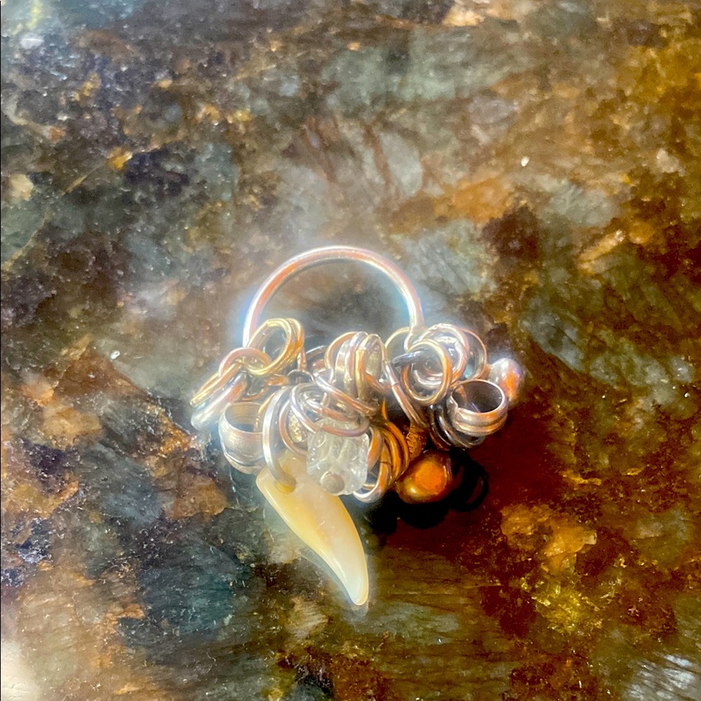 Maria Calderera Silver and Gold Charm Ring🌺